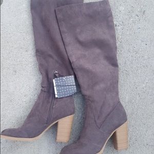 dv Afton tall heeled boots in Gray from Target.
